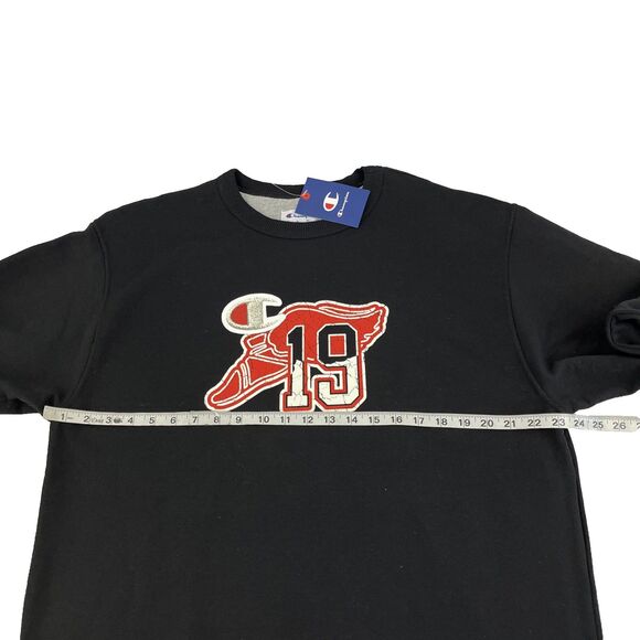 New Mens Champion Wing Shoe 19 Logo Crewneck Sweatshirt Sz L NWT Black - Picture 3 of 7